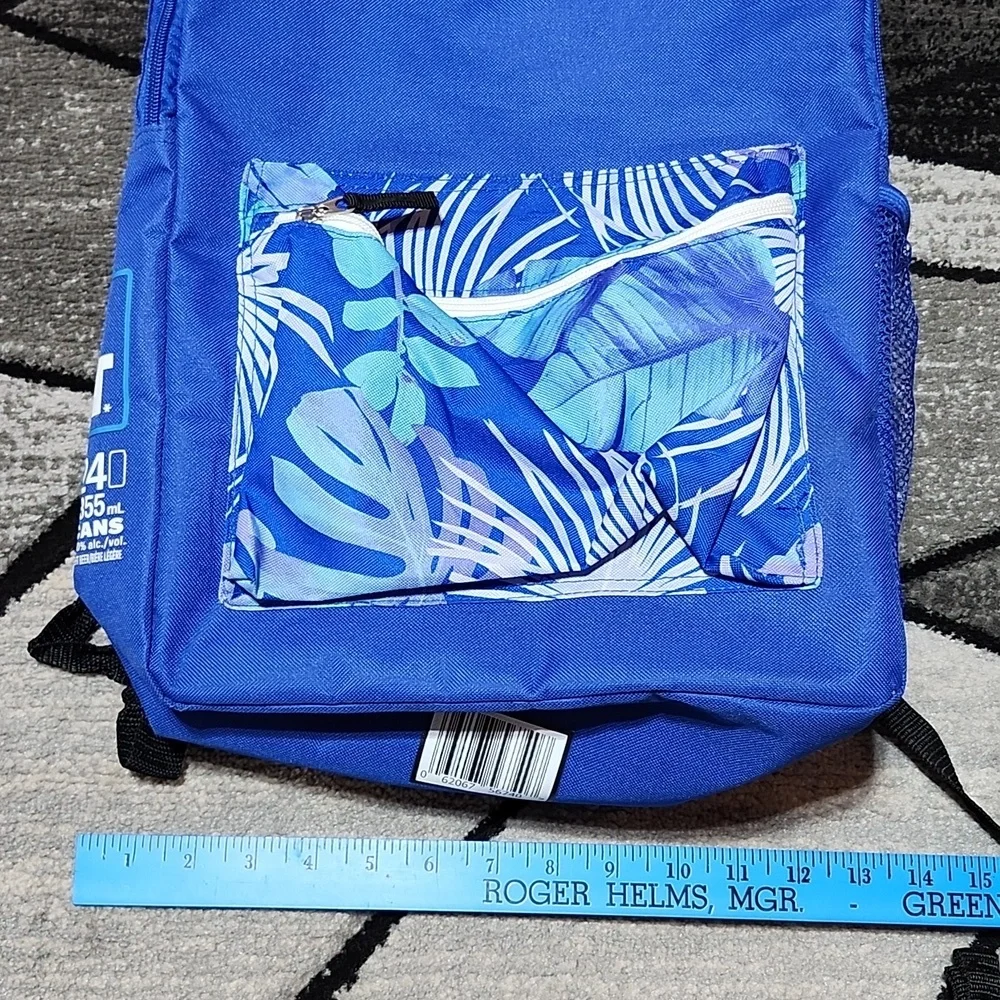 BUD LIGHT BLUE TROPICAL 24-CAN PADDED SOFTSIDE INSULATED COOLER BACKPACK UNISEX